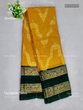 Georgette Flowers Mango Flower Mango Dark Green