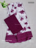 Georgette Flowers Stripes White Wine