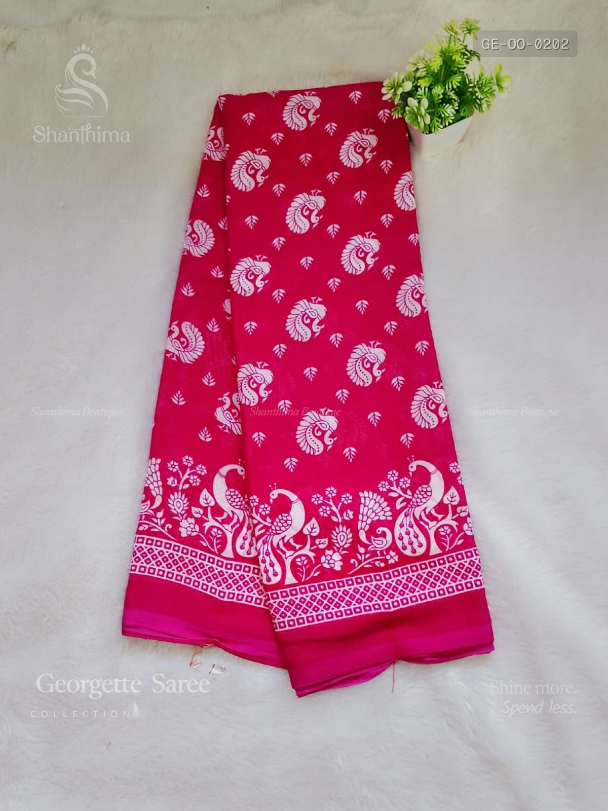 Georgette Peacock Peacock Flower Pink Pink
