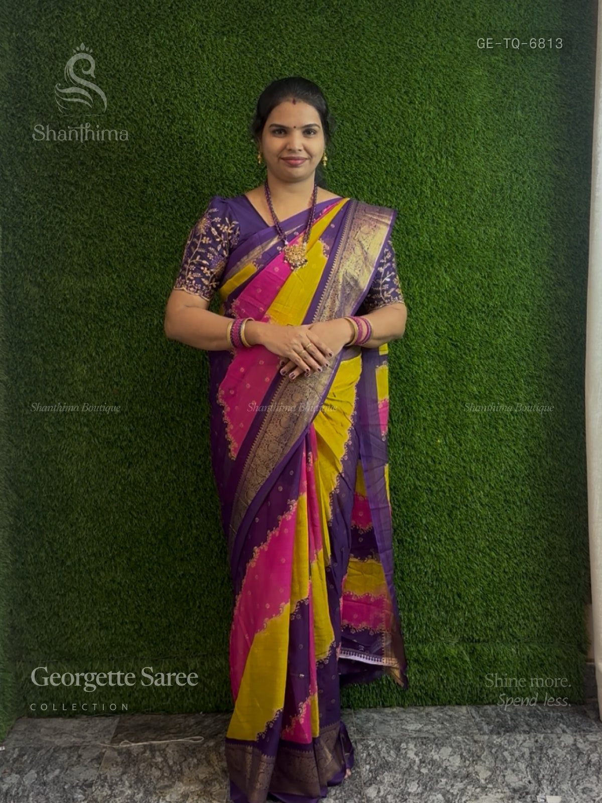 Georgette Print Design Peacock Motif Chakra Peacock Motif Multi Color Violet