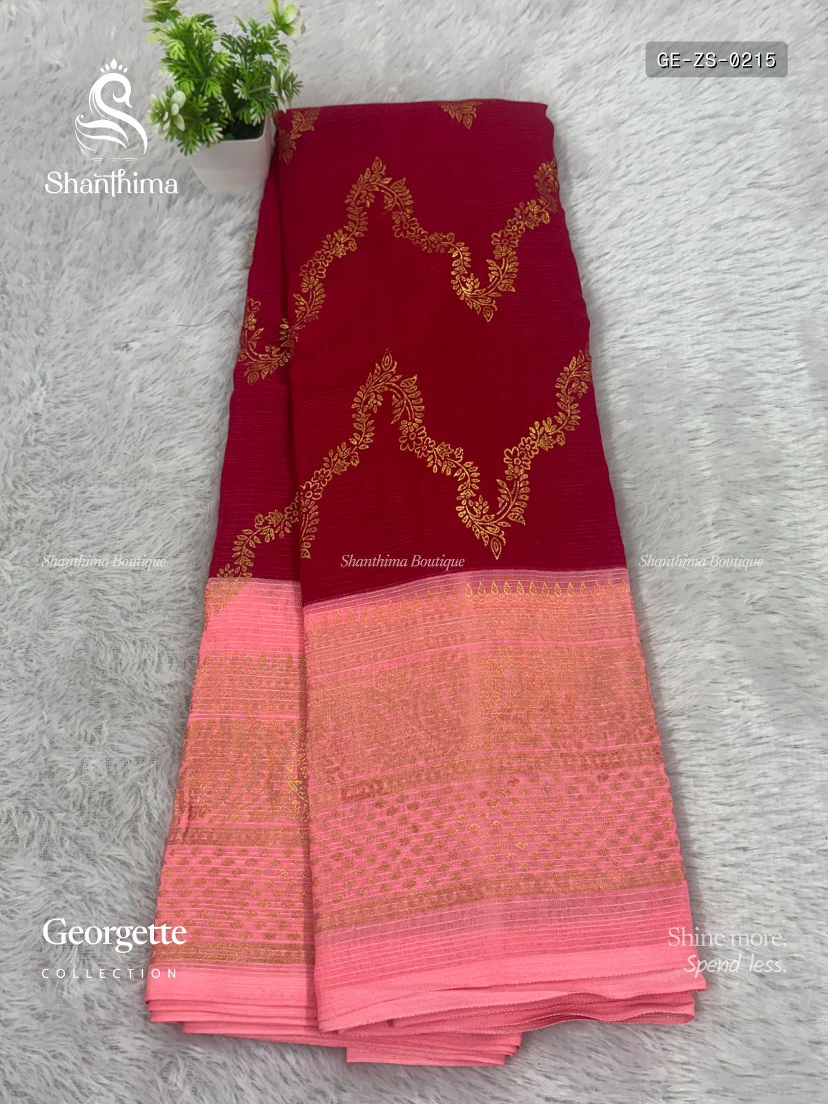 Georgette Necklace Stripes Pink Rose