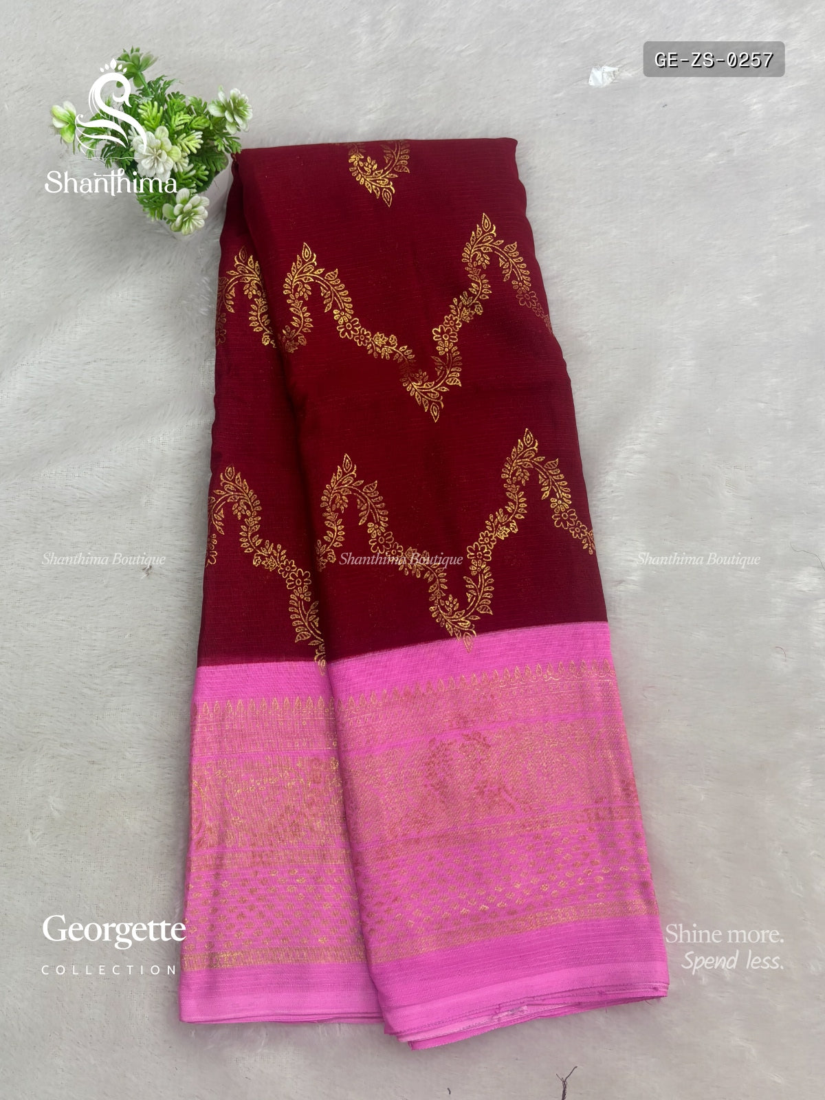 Georgette Necklace Stripes Pink Baby Pink