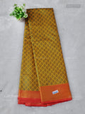 Gift Saree Leaf Flower Yellow Orange