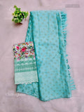 Chiffon Buttas Flower Sky Blue Sky Blue