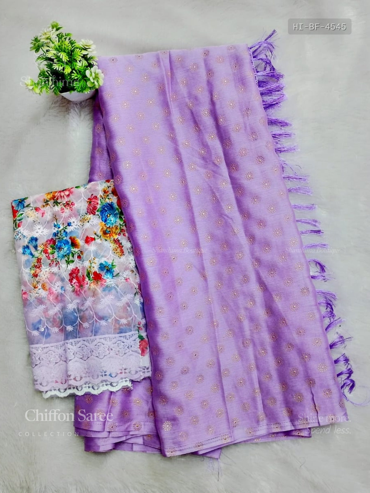 Chiffon Buttas Flower Lavender Lavender