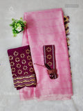 Chiffon Plain Plain Border Baby Pink Baby Pink