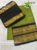 Chettinad Cotton Half Saree Plain Peacock Elephant Mehendi Green Black