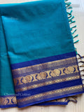 Chettinad Cotton Plain Diamond Stone Peacock Rama Blue Ink Blue