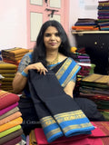 Chettinad Cotton Plain Peacock Chakra Black Rama Blue