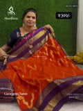 Georgette Flowers Mango Flower Orange Violet