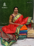 Soft Cotton Checks Peacock Motif Chakra Peacock Motif Red Green