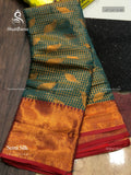 Semi Silk Leaf Diamond Stone Peacock Peacock Green Pink