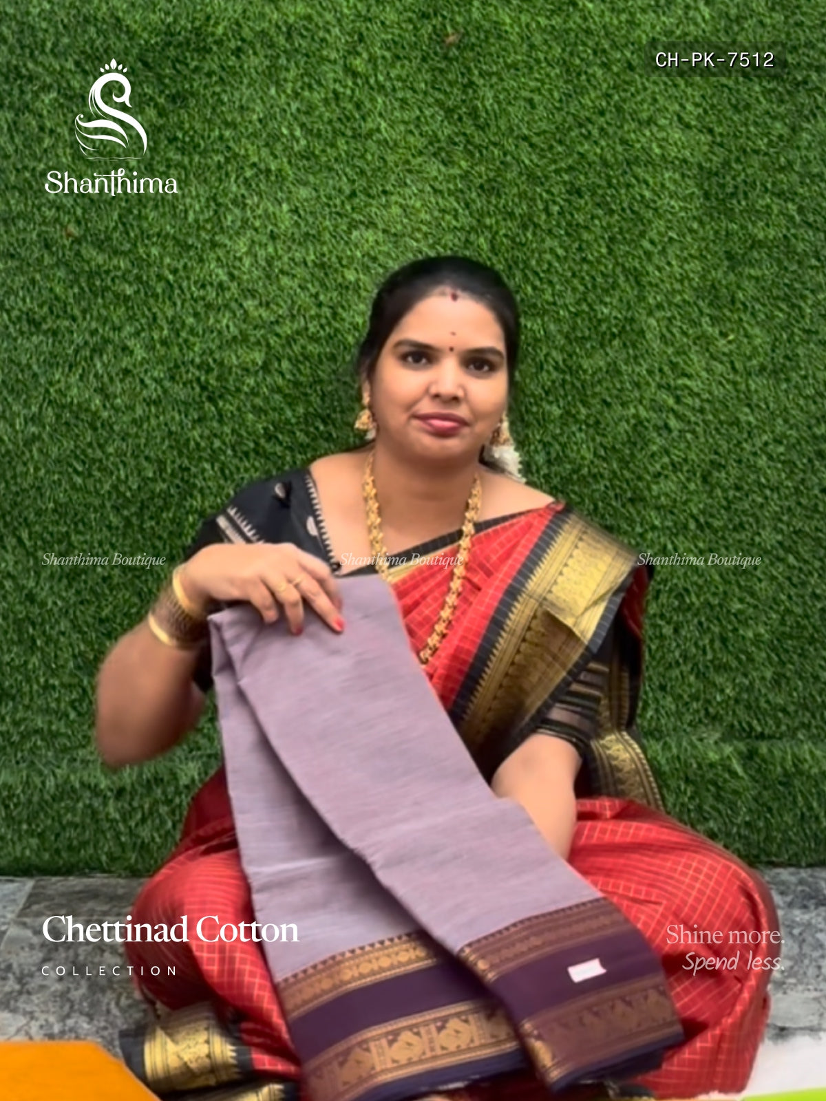 Chettinad Cotton Plain Peacock Chakra Dual Shade gray Brown