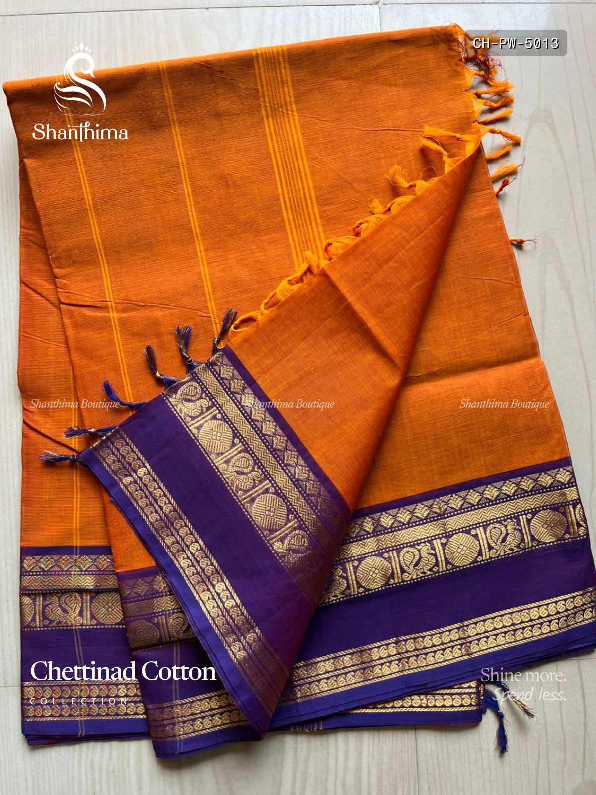 Chettinad Cotton Plain Mango Peacock Chakra Dual Orange Violet