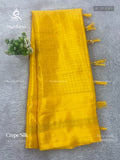 Crepe Silk Checks Chakra Star Yellow Yellow