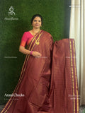 Arani Checks Checks Chakra Maroon Gold
