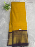 Kanchi Silk Buttas Stripes Yellow Violet