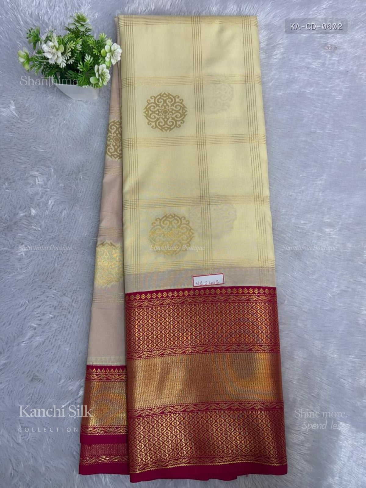 Kanchi Silk Checks Diamond Stone Sandal Pink