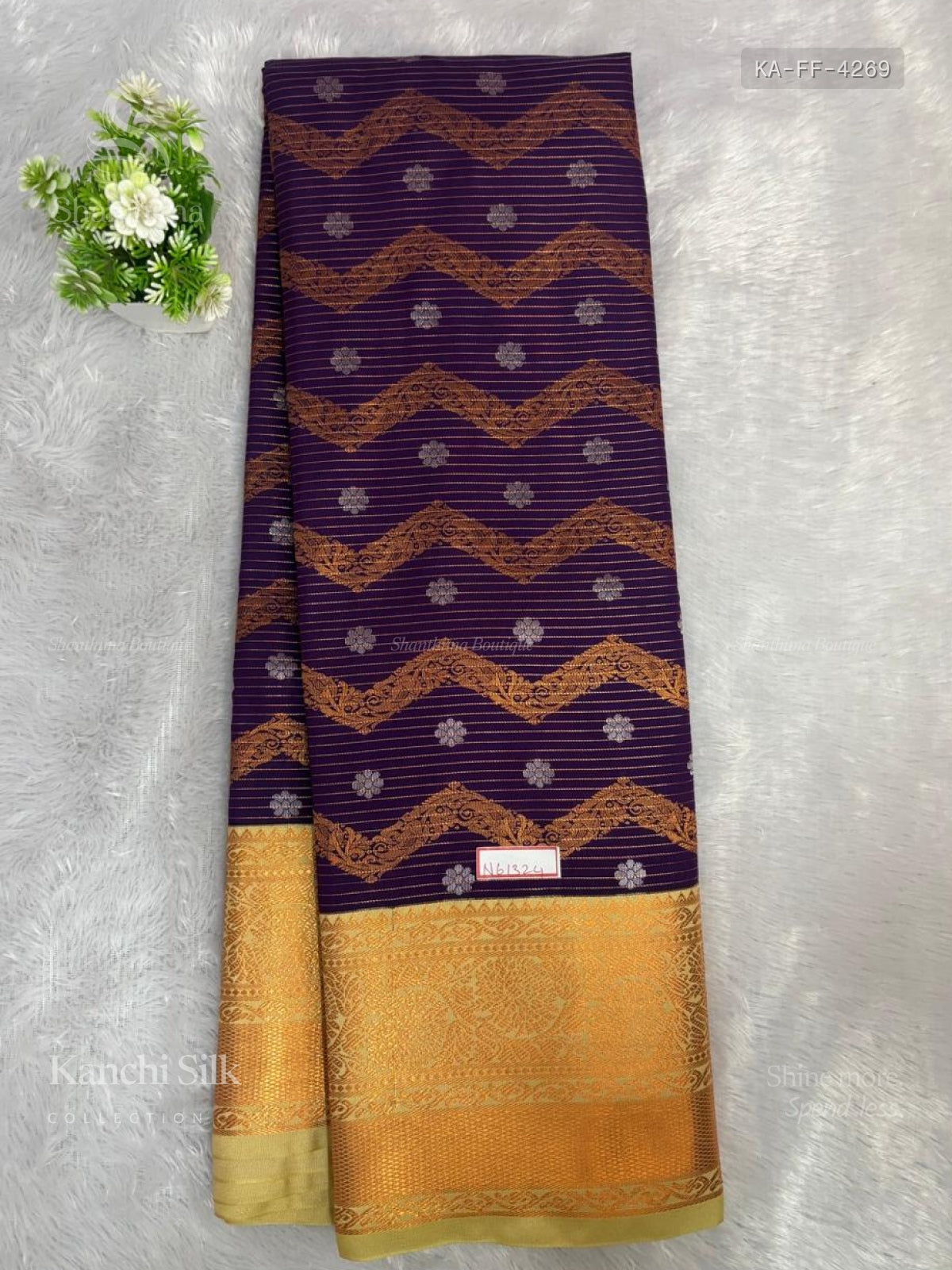 Kanchi Silk Flowers Flower Dark Violet Copper Color