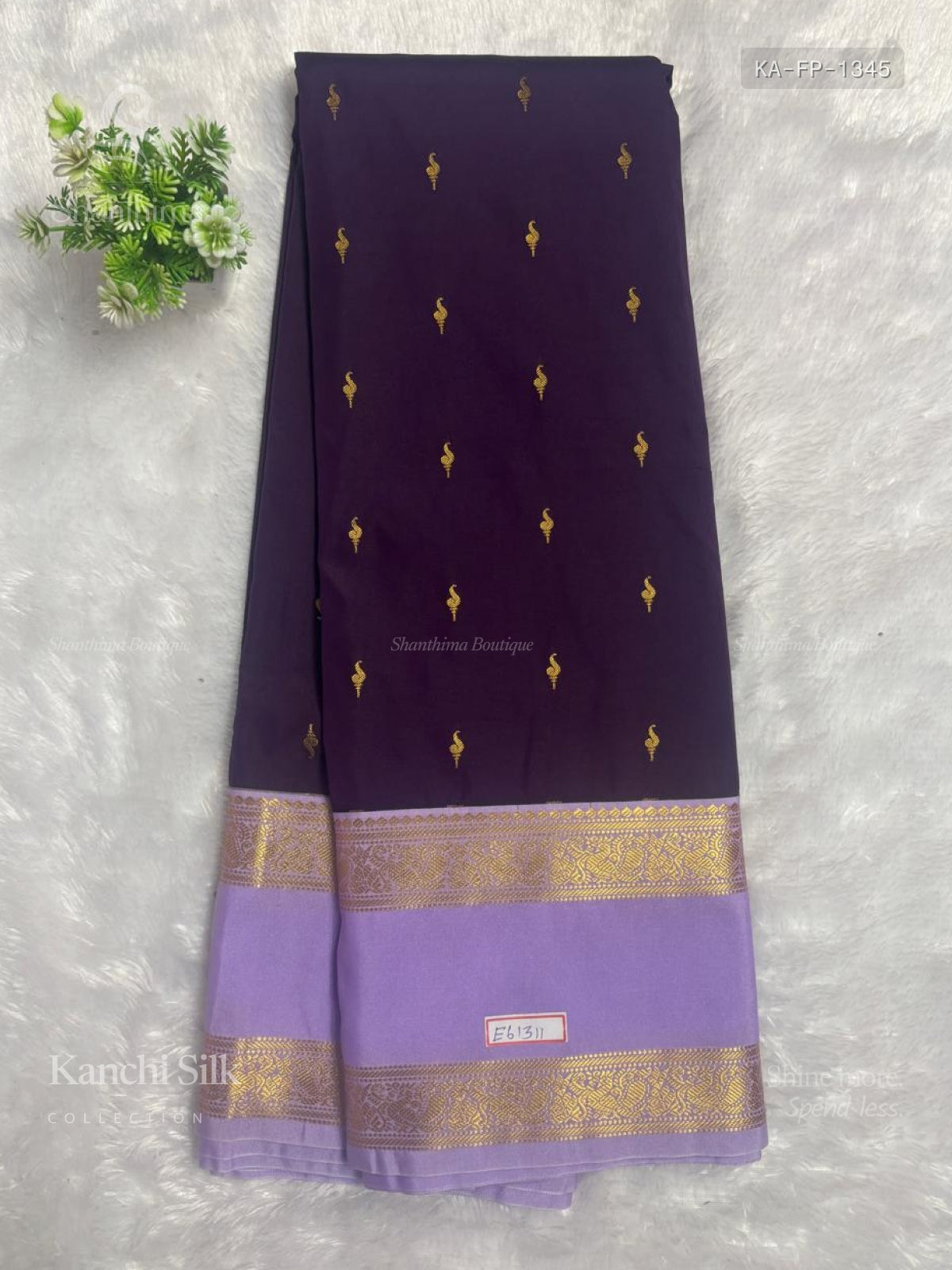 Kanchi Silk Flowers Peacock Violet Lavender