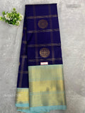 Kanchi Silk Horizontal Stripes Stripes Ink Blue Sea Green