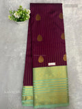 Kanchi Silk Vertical Stripes Stripes Magenta Sea Green