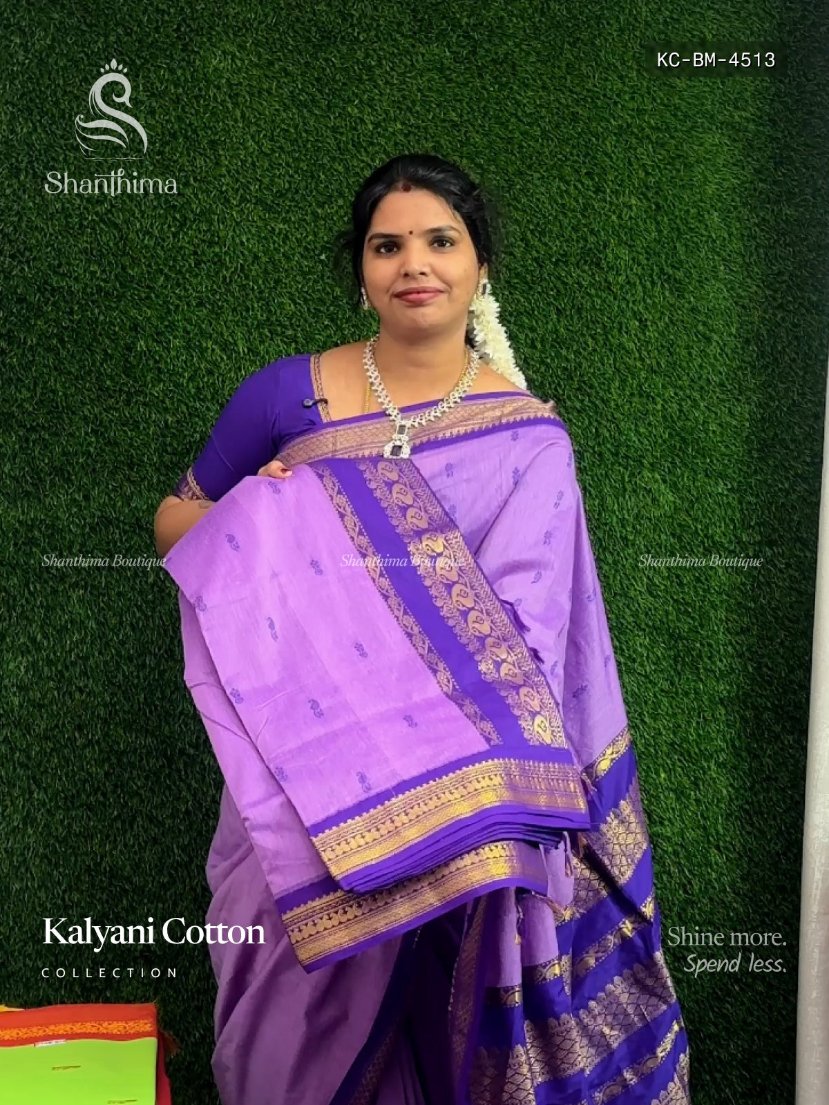 Kalyani Cotton Buttas Mango Lavender Violet