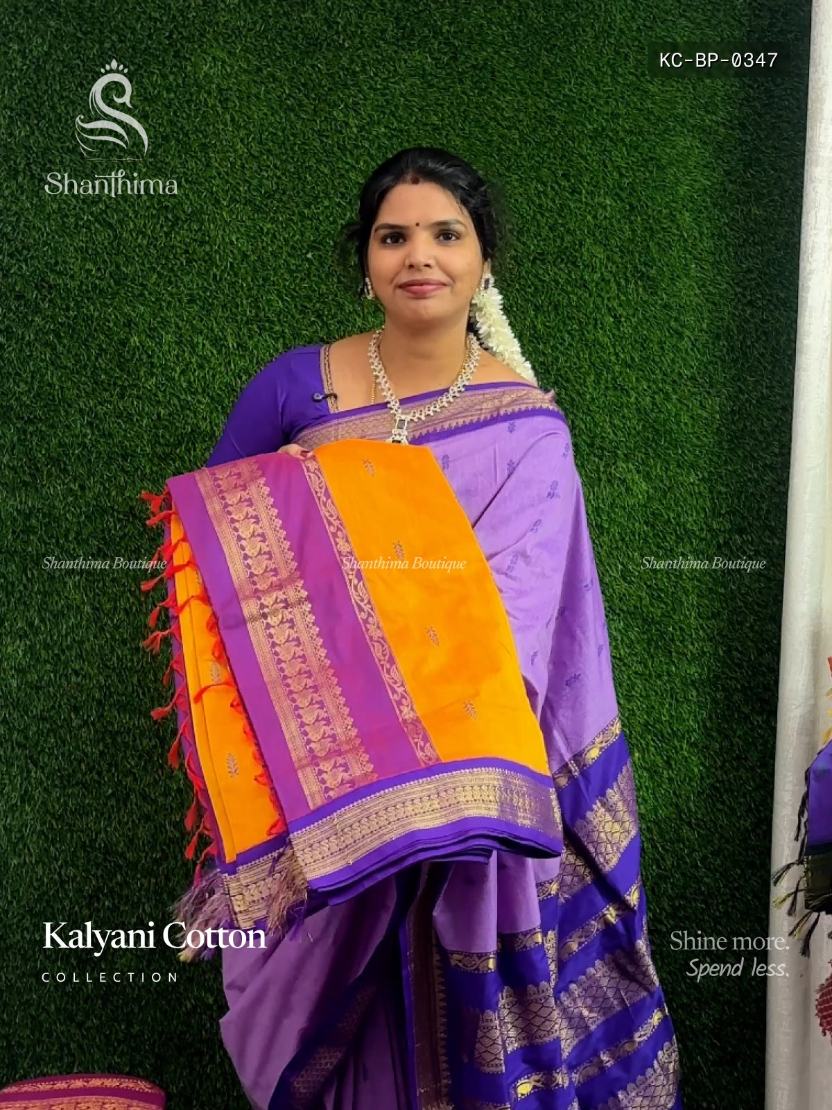 Kalyani Cotton Buttas Peacock Yellow Magenta