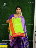 Kalyani Cotton Buttas Peacock Parrot Green Maroon