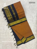 Kalyani Checked Checks Peacock Copper Color Navy Blue