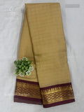 Kalyani Checked Checks Plain Border Sandal Maroon