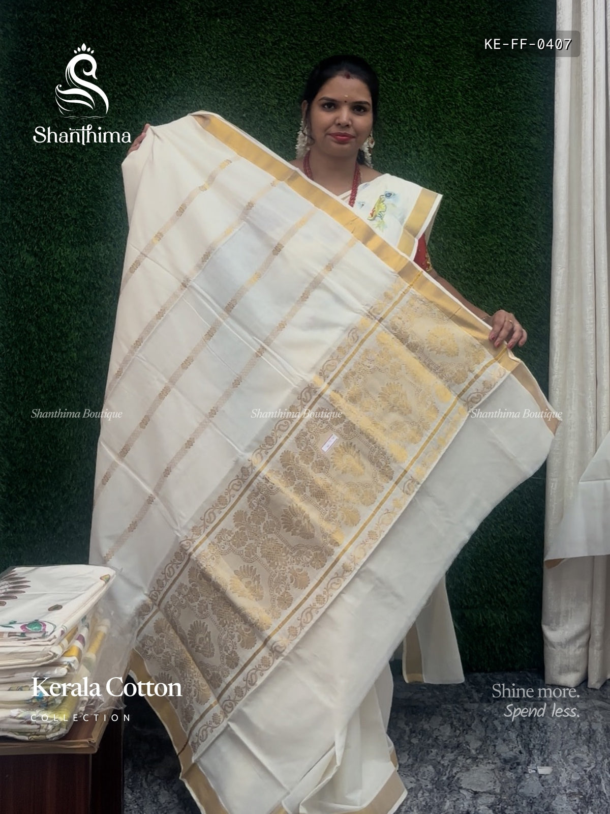 Kerala Cotton Flowers Flower  White Gold