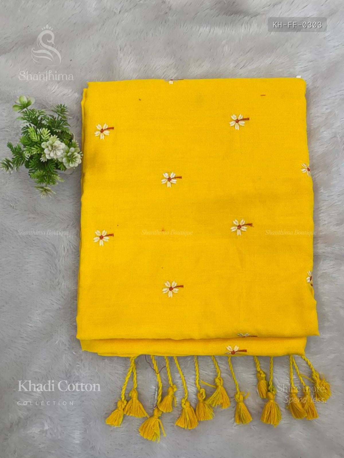 Khadi Cotton Flowers Flower Yellow Yellow