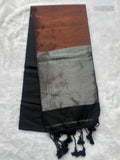 Khadi Cotton Plain Plain Border Black Black