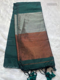 Khadi Cotton Plain Plain Border Peacock Green Peacock Green