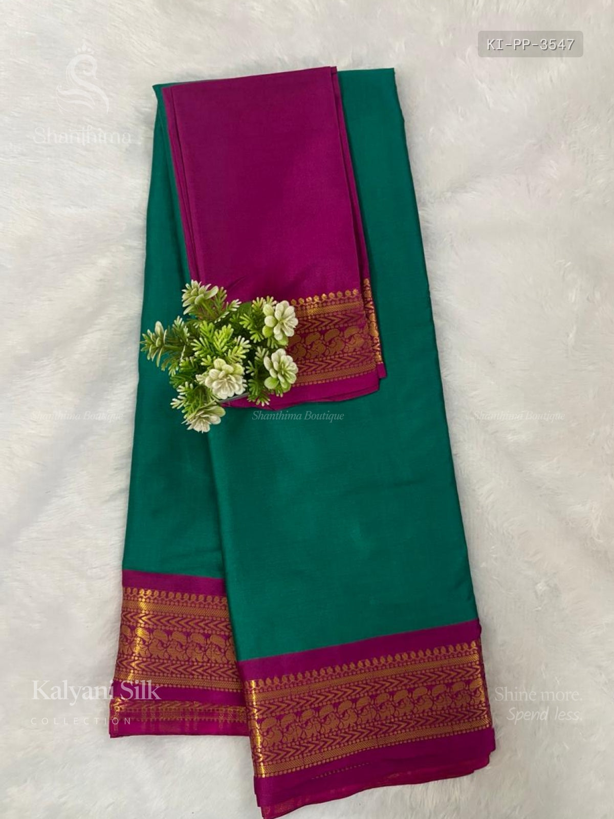 Kalyani Silk Plain Peacock Peacock Green Magenta