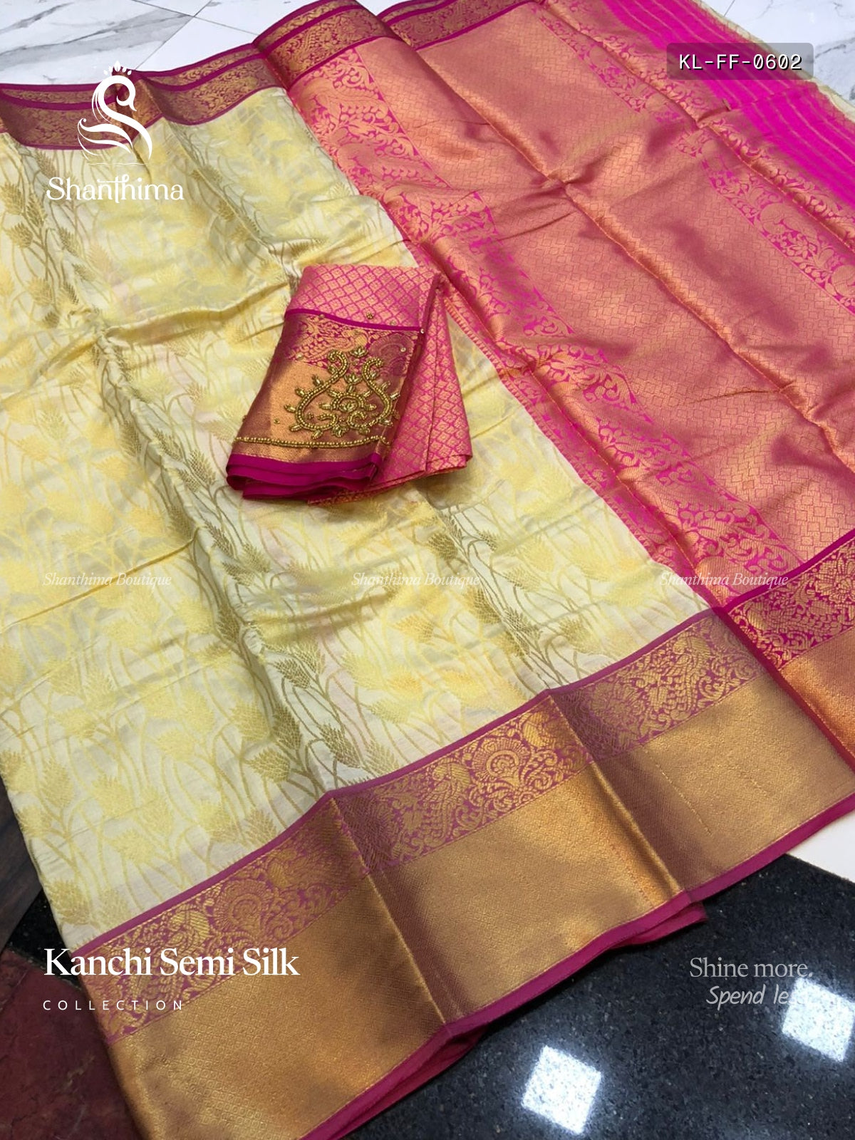 Kanchi Semi Silk Flowers Flower  Sandal Pink