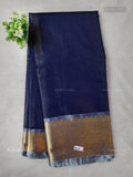 Katan Silk Buttas Stripes Navy Blue Gold
