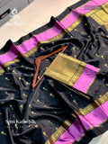 Semi Katan Silk Flowers Chakra Chakra Temple Black Lavender