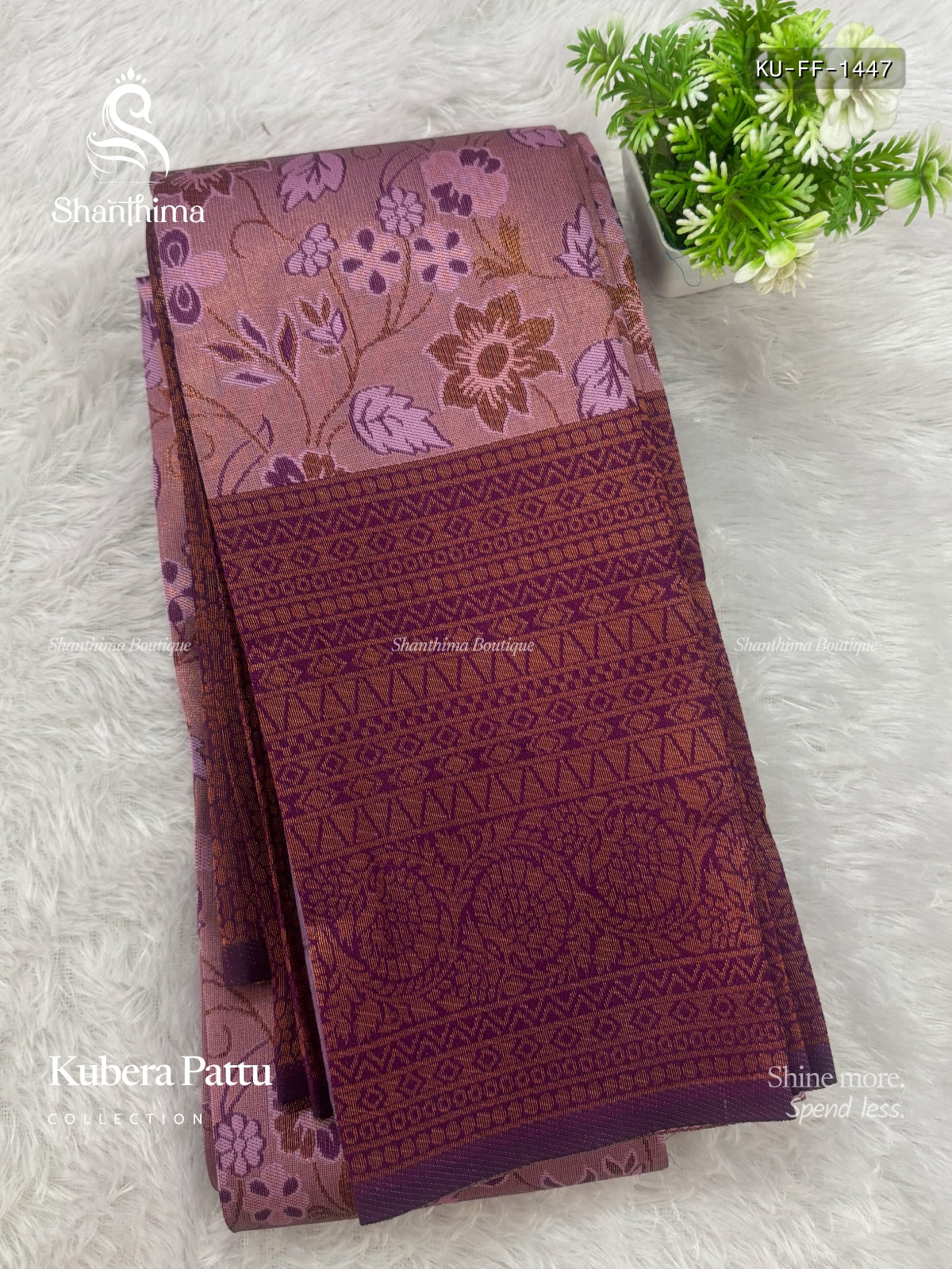 Kubera Pattu Flowers Mango Flower Motif Onion Pink Magenta