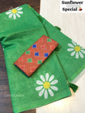 Linen Cotton Flowers Flower Green Green
