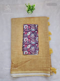 Linen Cotton Plain Mango Flower Sandal Wine