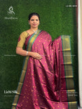 Lichi Silk Buttas Gold Border Wine Green