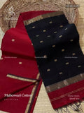 Maheswari Cotton Buttas Flower Red Gold