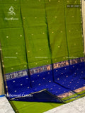 Maheswari Cotton Buttas Flower Dark Green Gold