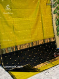 Maheswari Cotton Buttas Flower Parrot Green Gold