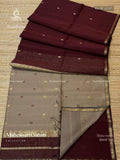 Maheswari Cotton Buttas Flower Maroon Gold