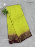 Mysore Silk Plain Flower Pastel Green Maroon