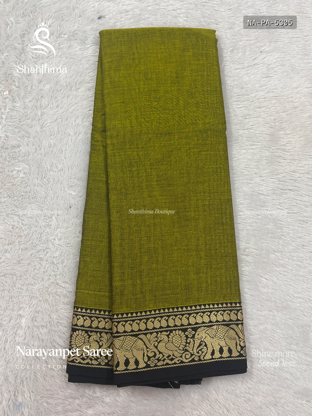 Narayanpet  Plain Peacock Elephant Olive Green Black