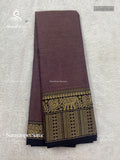 Narayanpet  Plain Peacock Big Border Dual Shade Blue Dark Navy Blue